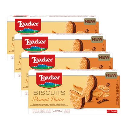 Loacker Biscuits Peanut Butter 100g - Bundle of 4