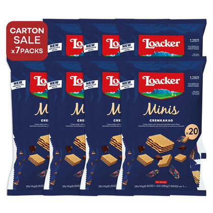 [ONLINE EXCLUSIVE Carton Sale] Loacker Classic Minis Creankakao Crispy Wafers 7 packs x 200g (Best Before End: Dec 2026)