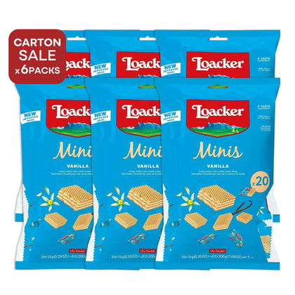 [ONLINE EXCLUSIVE Carton Sale] Loacker Classic Minis Vanilla Crispy Wafers 6 packs x 200g (Best Before End: Dec 2026)