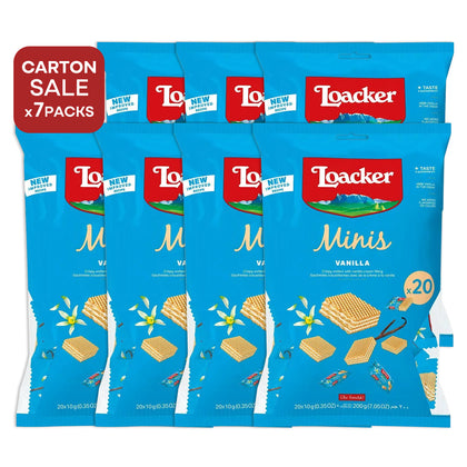 [ONLINE EXCLUSIVE Carton Sale] Loacker Classic Minis Vanilla Crispy Wafers 7 packs x 200g (Best Before End: Dec 2026)