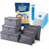 [ONLINE EXCLUSIVE] MAX 11pcs Travel Organizer Bundle – 6 Packing Organizers Set + 5 Vacuum Storage Bags with FREE Hand Pump
