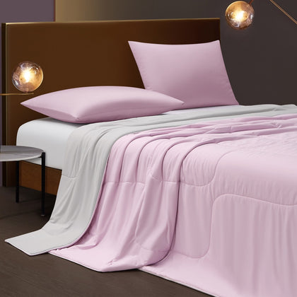 MARIE CLAIRE Cooling Blanket Solid Colour -  Light Grey / Light Purple