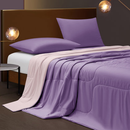 MARIE CLAIRE Cooling Blanket Solid Colour -  Soft Pink / Hyacint Purple