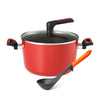 Meyer Forge Red 24cm Covered Stockpot + Nylon Ladle (Orange)