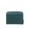 Mel&Co Saffiano-Effect Zip-Around Coin and Card Holder-Forest Green