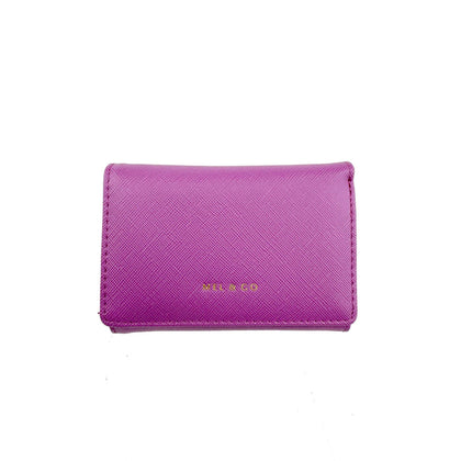 Mel&Co Saffiano-Effect Compact Tri-Fold Wallet - Lilac