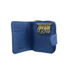 Mel&Co Saffiano Leatherette Key Holder with Gusset Pocket-Blue