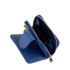 Mel&Co Saffiano Leatherette Key Holder with Gusset Pocket-Blue