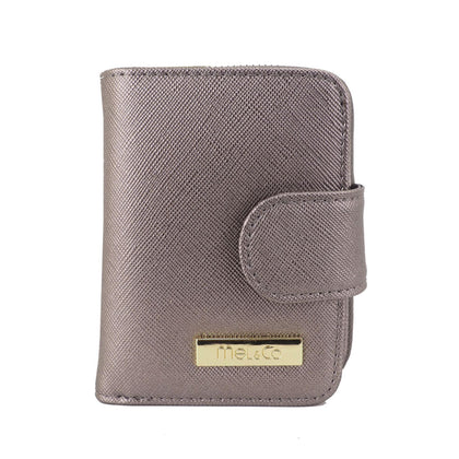 Mel&Co Saffiano Leatherette Key Holder with Gusset Pocket-Gun