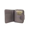 Mel&Co Saffiano Leatherette Key Holder with Gusset Pocket-Gun