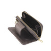 Mel&Co Saffiano Leatherette Key Holder with Gusset Pocket-Gun