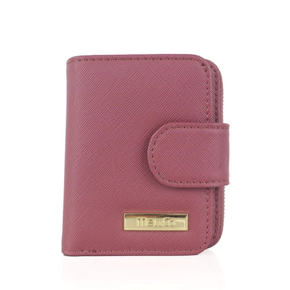 Mel&Co Saffiano Leatherette Key Holder with Gusset Pocket-Rose