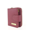 Mel&Co Saffiano Leatherette Key Holder with Gusset Pocket-Rose