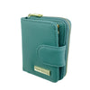 Mel&Co Saffiano Leatherette Key Holder with Gusset Pocket-Sea Green