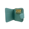 Mel&Co Saffiano Leatherette Key Holder with Gusset Pocket-Sea Green