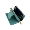 Mel&Co Saffiano Leatherette Key Holder with Gusset Pocket-Sea Green