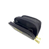 Mel&Co Saffiano Leatherette Double Zipper Pouch with Key Clips-Black