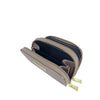 Mel&Co Saffiano Leatherette Double Zipper Pouch with Key Clips-Gun