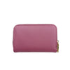 Mel&Co Saffiano Leatherette Double Zipper Pouch with Key Clips-Rose