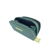 Mel&Co Saffiano Leatherette Double Zipper Pouch with Key Clips-Sea Green