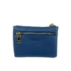 Mel&Co Saffiano Leatherette Front Flap Pocket Pouch with Keyring-Blue