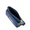 Mel&Co Saffiano Leatherette Front Flap Pocket Pouch with Keyring-Blue