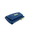 Mel&Co Saffiano Leatherette Front Flap Pocket Pouch with Keyring-Blue