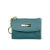 Mel&Co Saffiano Leatherette Front Flap Pocket Pouch with Keyring- Sea Green