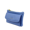 Mel&Co Saffiano-Effect Front Flap Pocket Pouch with Keyring-Baby Blue