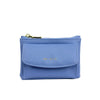 Mel&Co Saffiano-Effect Front Flap Pocket Pouch with Keyring-Baby Blue