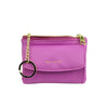 Mel&Co Saffiano-Effect Front Flap Pocket Pouch with Keyring-Lilac