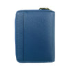 Mel&Co Saffiano Leatherette Bifold Side Zipped Compartment Wallet-Blue