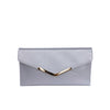 Mel&Co Saffiano Leatherette Envelope Clutch With Chain-Silver