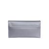 Mel&Co Saffiano Leatherette Envelope Clutch With Chain-Silver