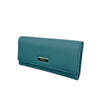 Mel&Co Saffiano Leatherette Tri-Fold Long Wallet-Sea Green