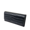 Mel&Co Croco Tri-Fold Long Wallet - Black (MF2001EC)