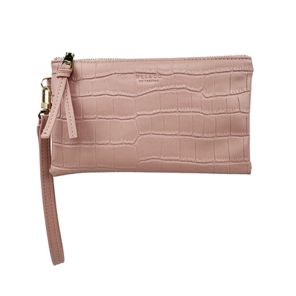 Mel&Co Croco Wristlet Pouch - Pink (MF2015EC)