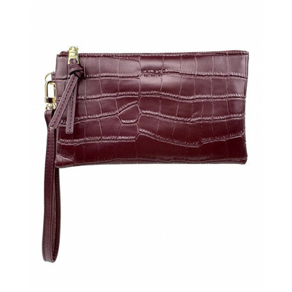 Mel&Co Croco Wristlet Pouch - Wine (MF2015EC)