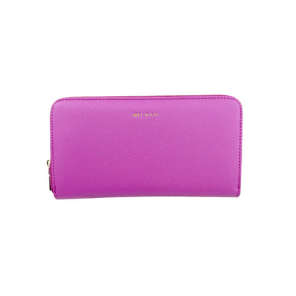 Mel&Co Saffiano-Effect Zip-Around Long Wallet - Lilac