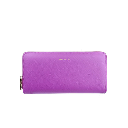 Mel&Co Saffiano-Effect Zip-Around Wallet-Lilac