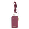 Mel&Co Saffiano Leatherette Zip-Up Lanyard Card Holder-Rose