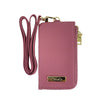 Mel&Co Saffiano Leatherette Zip-Up Lanyard Card Holder-Rose