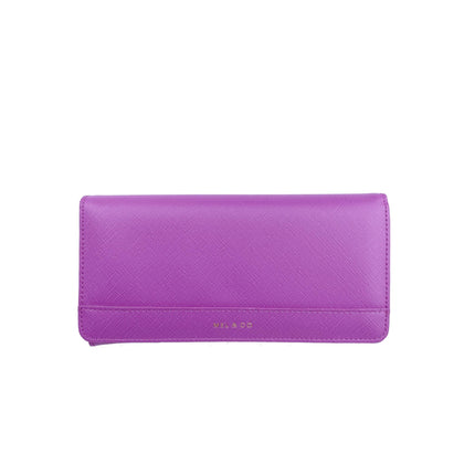 Mel&Co Saffiano-Effect Basic Flap Long Wallet -Lilac