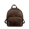 Mel&Co Faux Leather Round Top Minimalist Backpack-Dark Brown