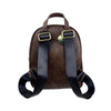 Mel&Co Faux Leather Round Top Minimalist Backpack-Dark Brown