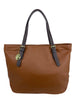 Mel&Co Pebbled Faux Leather Tote - Tan