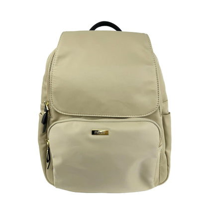 Mel&Co Nylon Casual Backpack With Flap-Beige