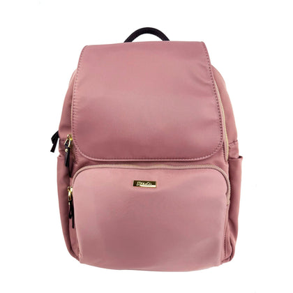 Mel&Co Nylon Casual Backpack With Flap -Rose