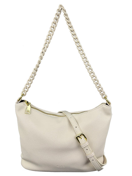 Mel&Co Acrylic Chain Shoulder Sling Bag - Cream