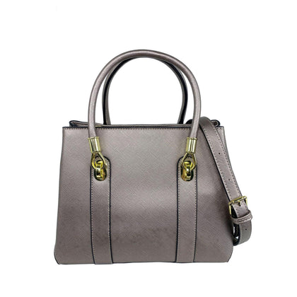 Mel&Co Saffiano-Effect Satchel Bag-Gun